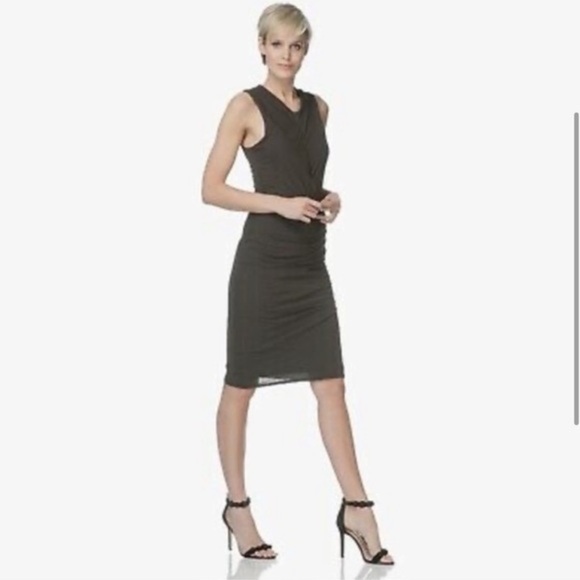 James Perse Side Draped Jersey Dress Abyss Dark Gray Small (1) - Picture 4 of 9